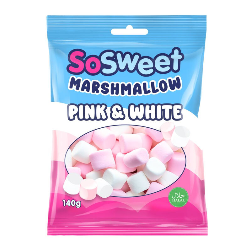Marshmallow Pink & White Bag 140g