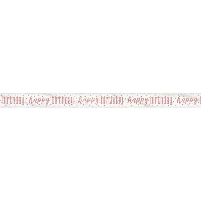 Unique Party Unique Glitz Rose Gold Happy Birthday Banner, 2.74M