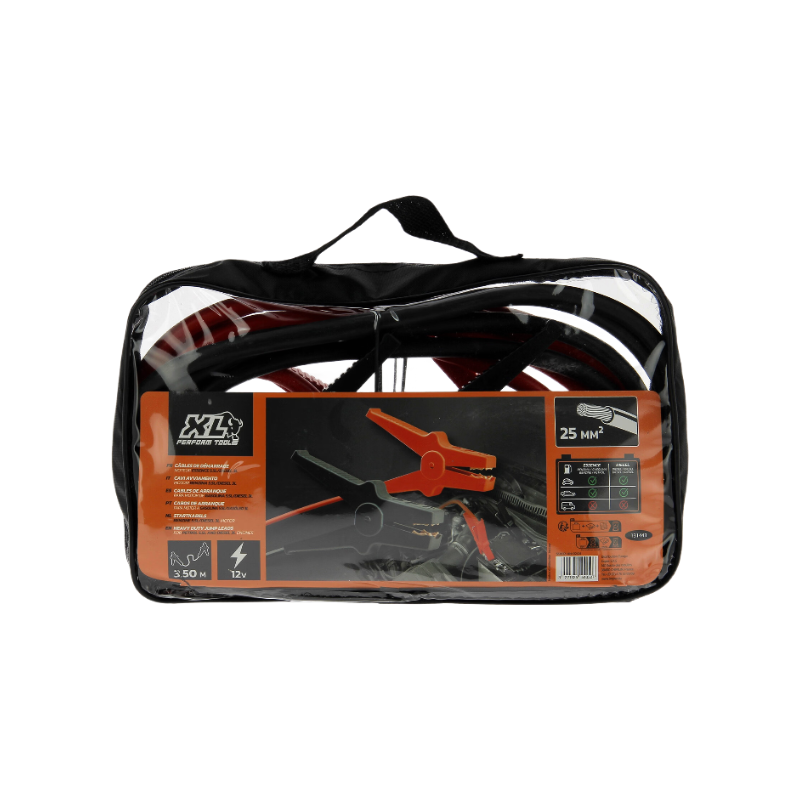 Lot de 2 câbles de démarrage XLPT 25 mm² 350 Pinces isolées Sacoche de rangement incluse - vue 2