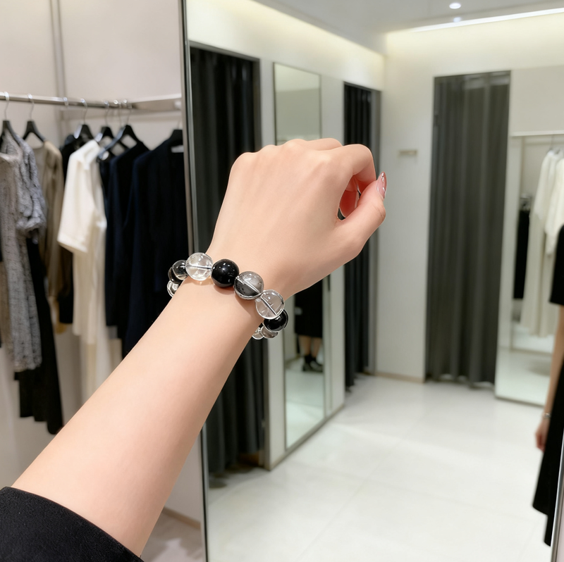 L8 [White Moonlight] Crystal Bracelet DIY Original Handmade Stable Mood and Sleep A