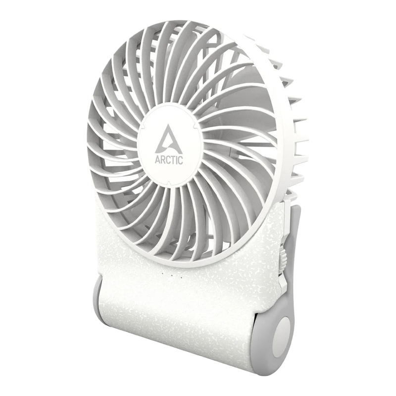 ARCTIC Summair 2 Go Wiederaufladbarer Handventilator mit Ständer, Stufenlos einstellbar, 4-77 Stunden Laufzeit, USB-C-Anschluss (inklusive USB-A-Kabel) - Weiß