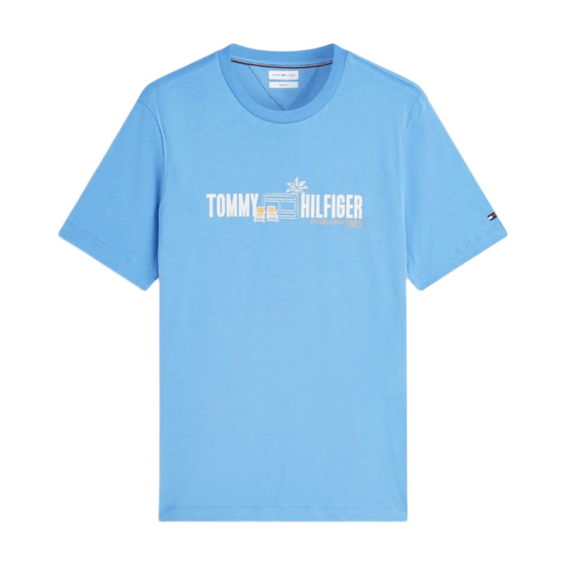 Tommy Hilfiger Blue Logo Graphic Jersey T-Shirt - Spell