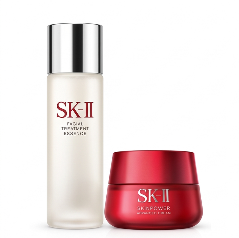 SK-II Premium Facial Treatment Hautpflege-Duo – Facial Treatment Essence 230 ml + Feuchtigkeitscreme Rich Edition 50 g