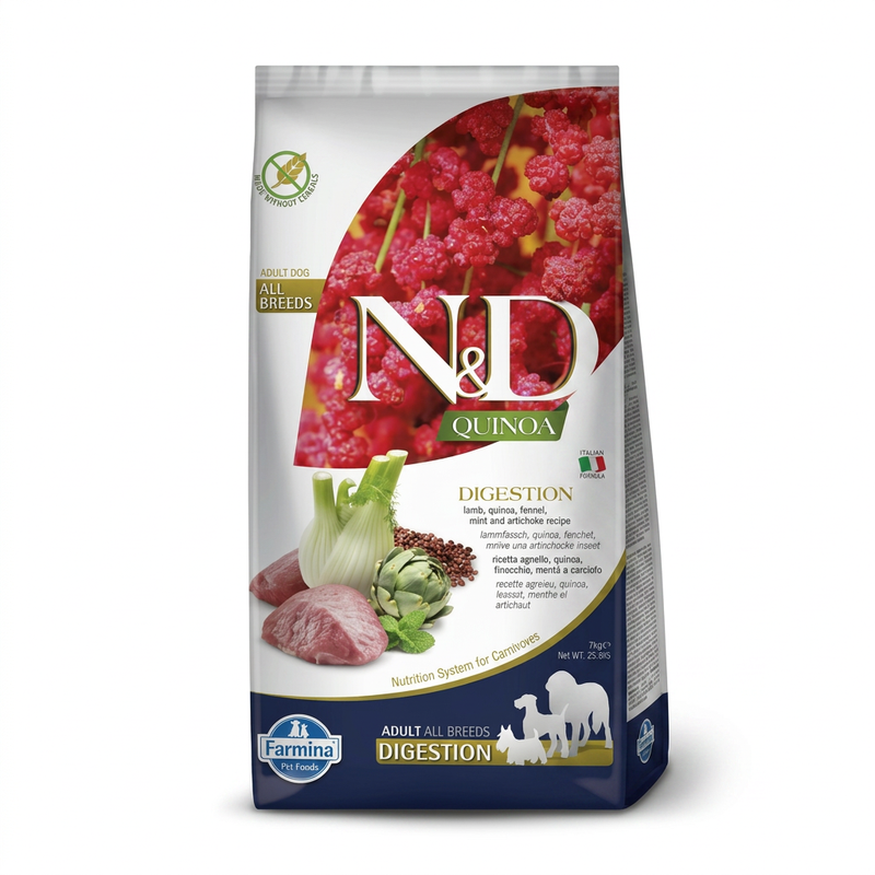 Farmina N&D quinoa spijsvertering volwassen middelgroot/groot lam 7 kg
