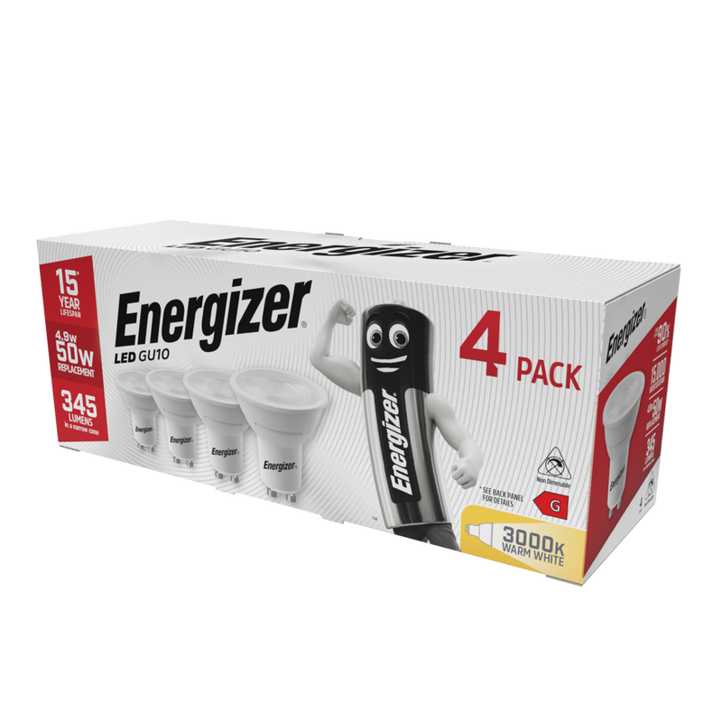 Light Bulbs LED Spotlight GU10 Warm White 50W Non-Dimmable 4 Pack