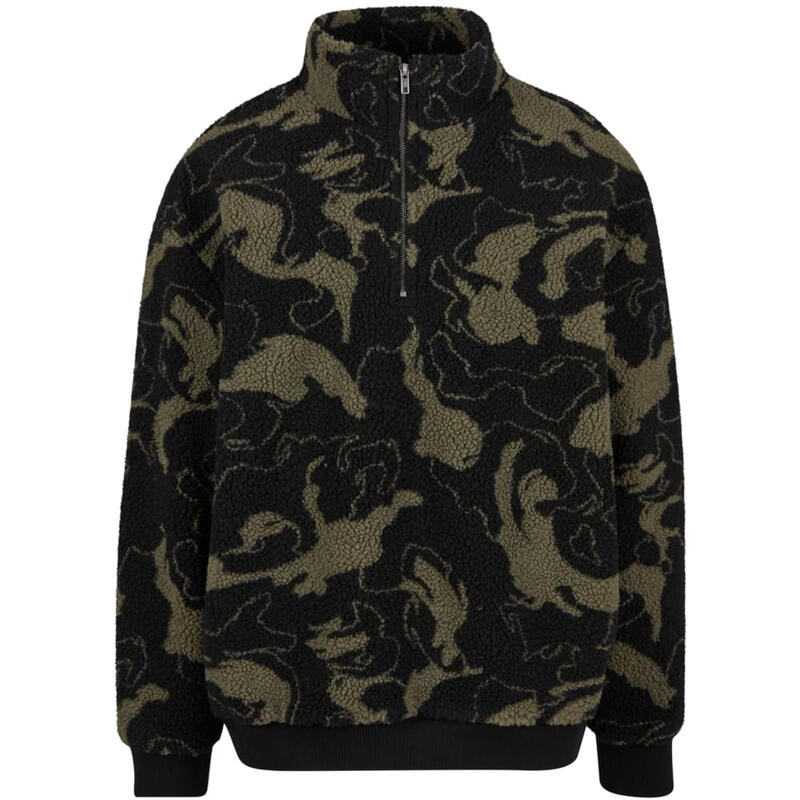 Urban Classics Oversize Muster-Teddy-Troyer oliveswirl