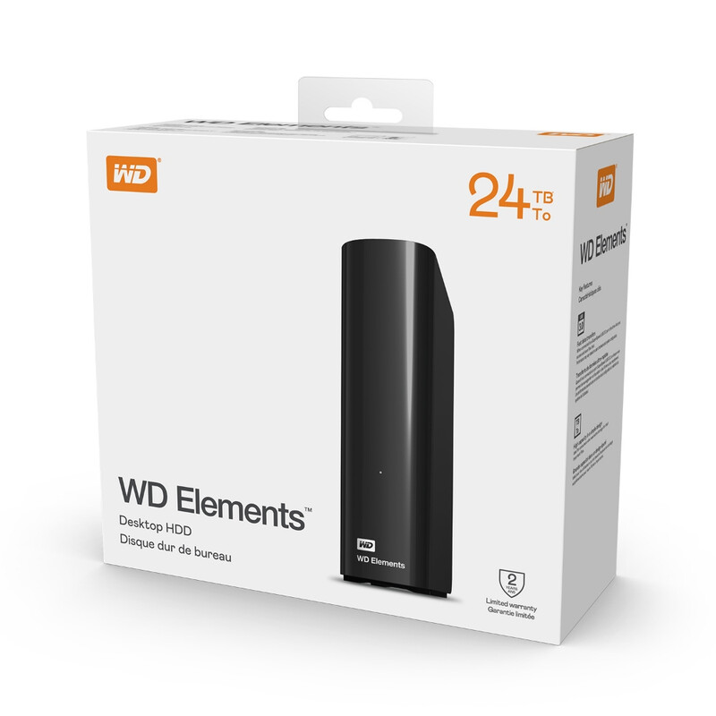 Western Digital Elements Desktop External Hard Drive – 24TB