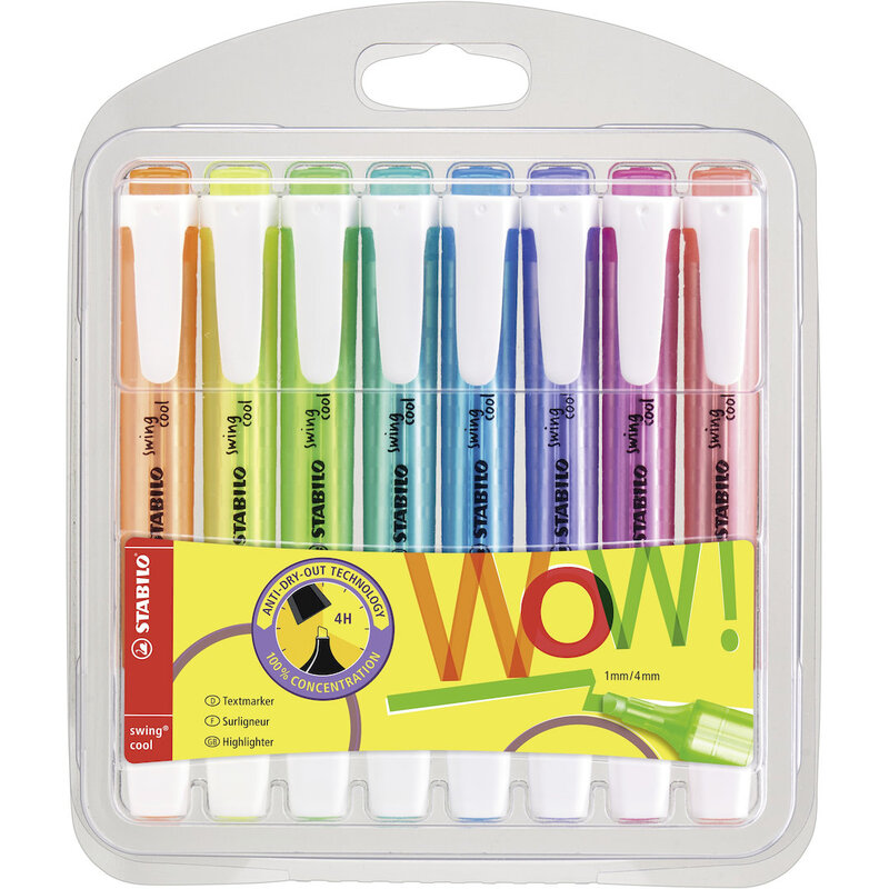 Swing Cool - Highlighter - Pack of 8 - Assorted Colours