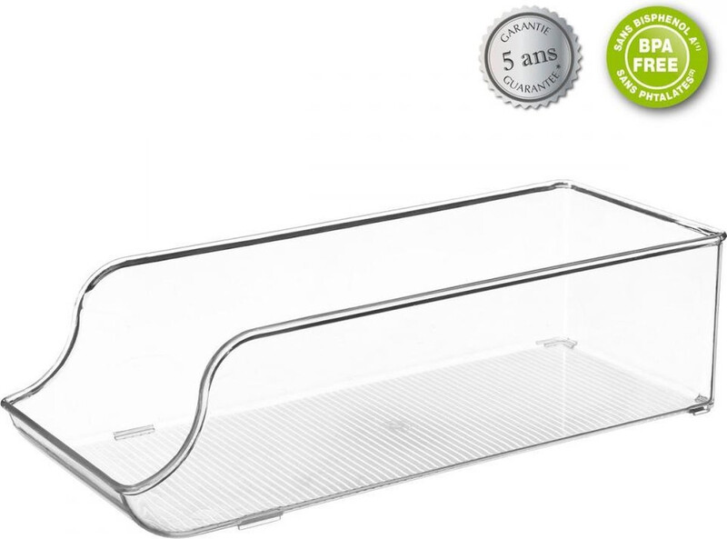 5five koelkastfles- en blikjesopbergrek - 35 cm, transparant