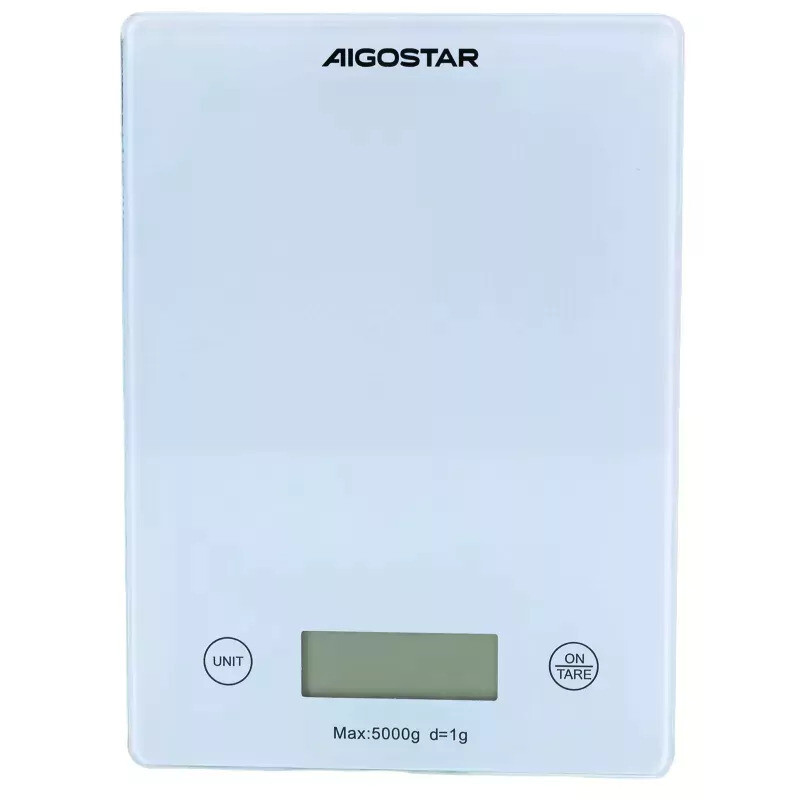 Kitchen scale/5kg/Tempered glass platform/White/VDE/Austin