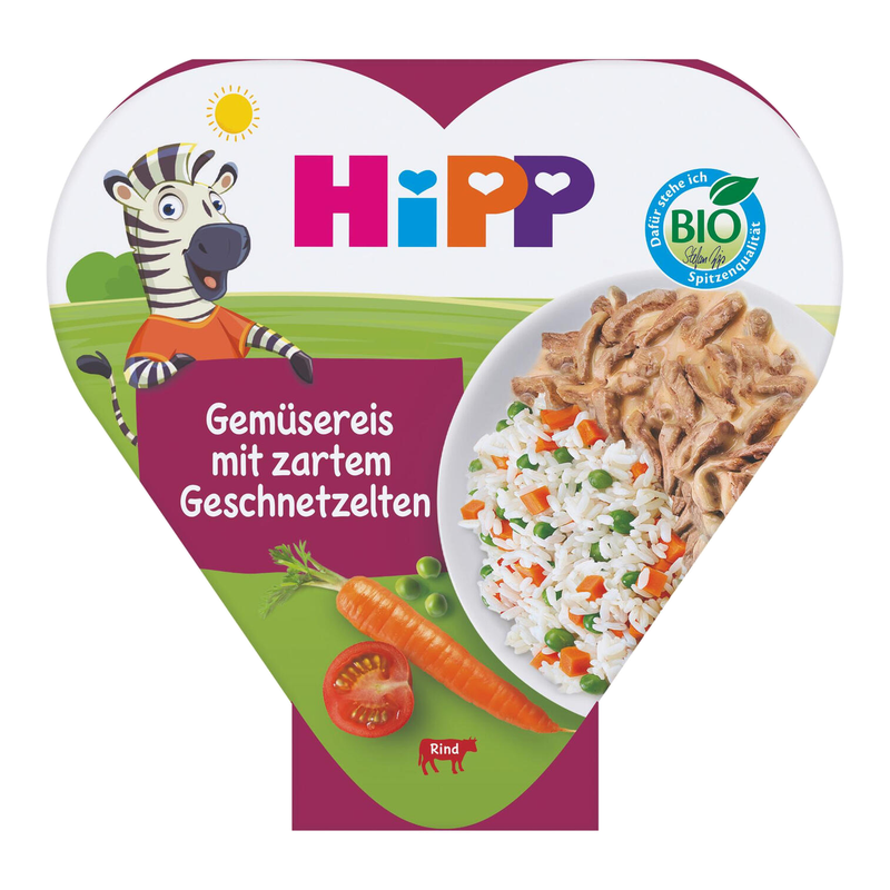 HiPP Kinder-Teller Gemüsereis mit Erbsen & zartem Geschnetzelten 1-3 Jahre 250 g