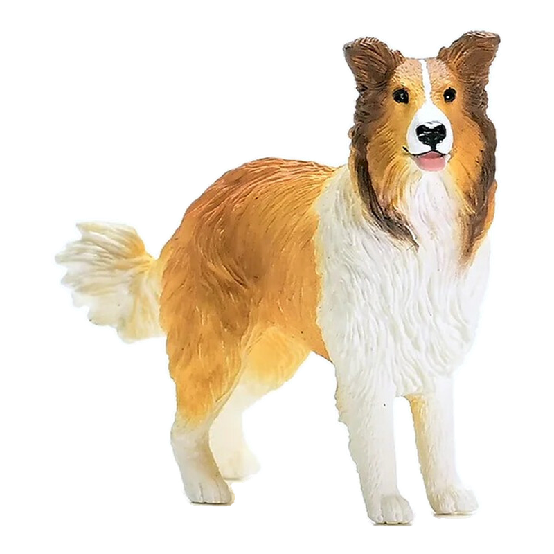 Schleich boerderij wereld collie speelfiguur - bruin en wit, 7 cm