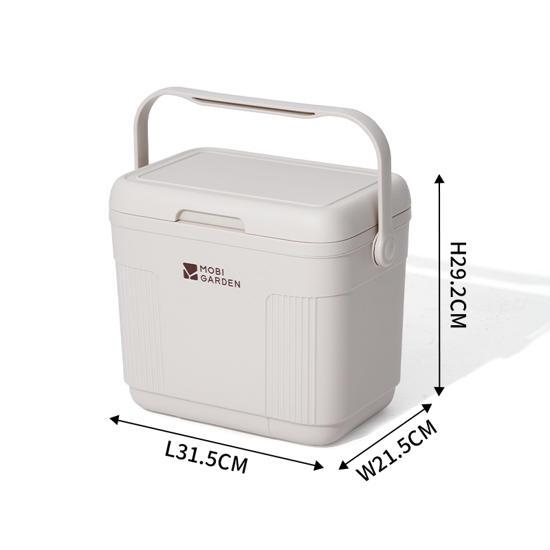 Mobi Garden, Tragbare isolierte Kühlbox, Lebensmittelechte Eisbox, Campingwagen Reise Picknick Aufbewahrungsbox, 10 L, Weiß, Langanhaltende Isolierung, Aufbewahrung mit großer Kapazität