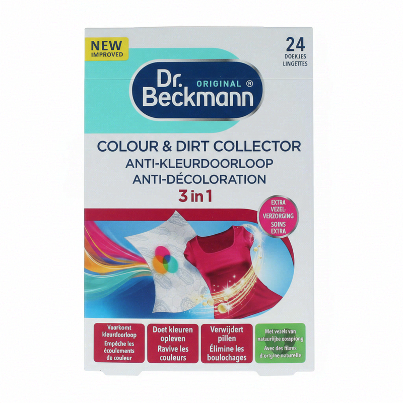 Dr. Beckmann Textiel Anti-Kleurdoorloop Doekjes 24 stuks