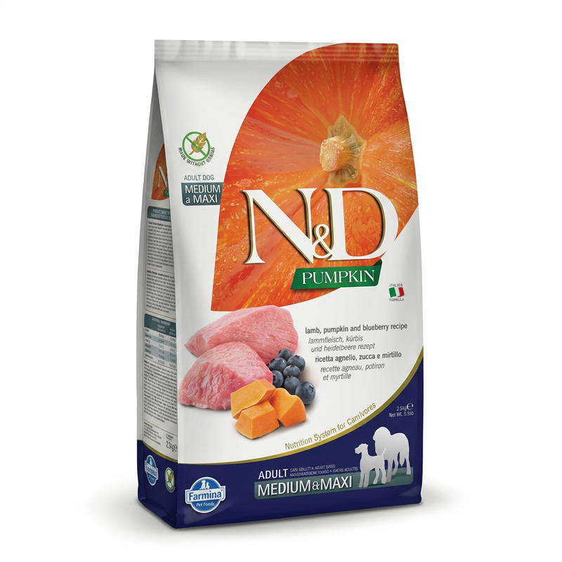 Farmina N&D Kürbis Lamm Hundefutter für Erwachsene Mittel-/Großrassen 2,5 kg