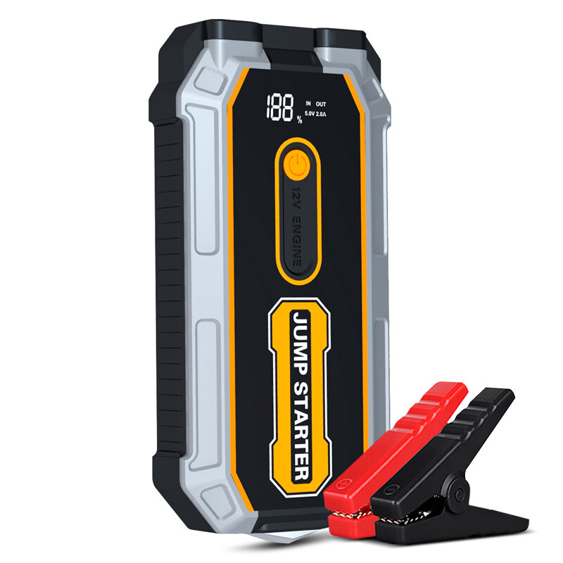 Porbi S306 Auto-Starthilfe 1200A Peak Tragbare Starthilfe Power Pack, 12800mAh Batterie-Booster für 12V Benzin- und Dieselfahrzeuge, SUV, Motorrad & Boot, USB-Notstrombank mit LCD-Display & LED-Licht