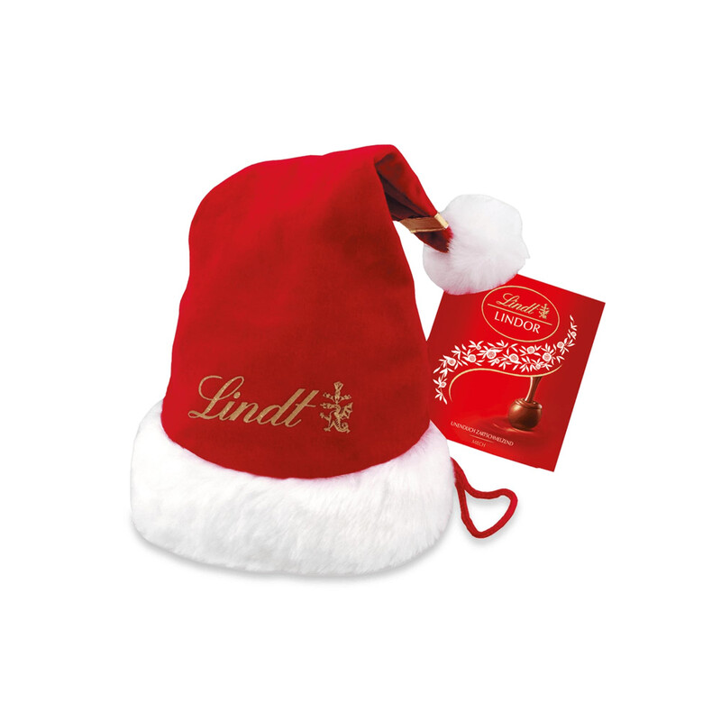 Lindt LINDOR Schokoladen-Minikugeln Weihnachtsmütze Geschenkbox 175 g