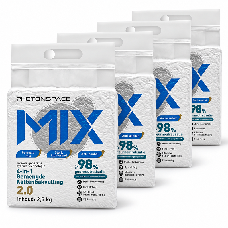 Photonspace - Litière pour chat tofu 4 en 1 - 6 L - 2,5 kg*4=10kg - Agglomérante - Sans parfum - Réduction de l'adhérence - Convient aux bacs à litière autonettoyants