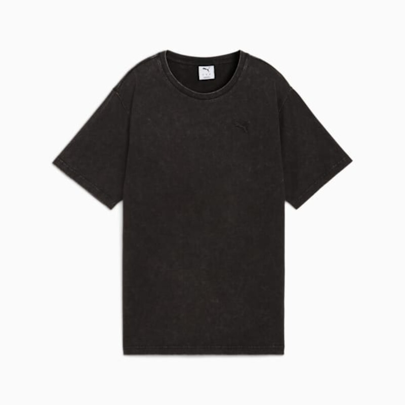 Puma Women's Black Essentials Elevated Relaxed Wash Tee