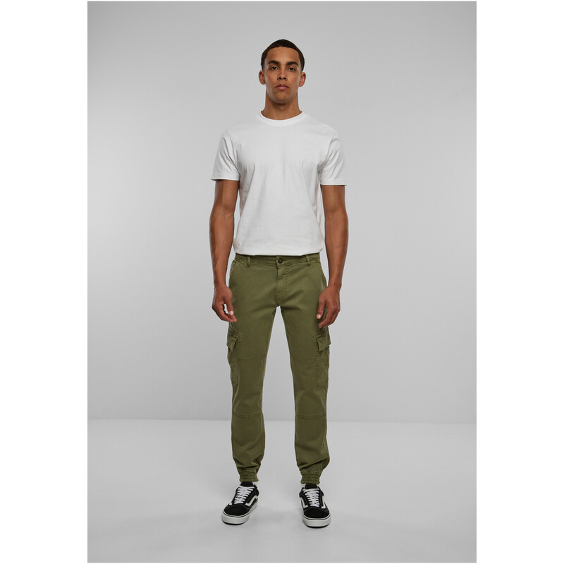 Urban Classics Washed Cargo Twill Jogginghose, oliv, 30
