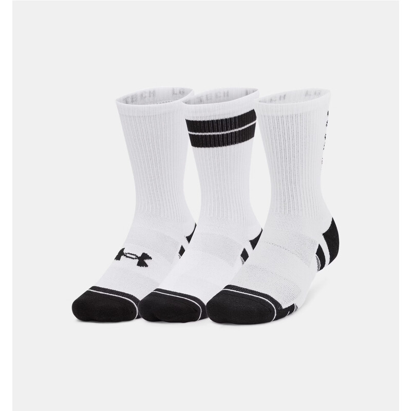 Performance Tech Unisex 3-Pack Crew Socks White/Black M