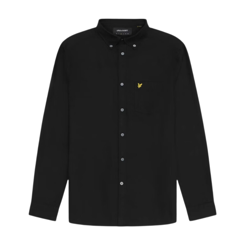 Cotton Button Down Oxford Shirt - Jet Black