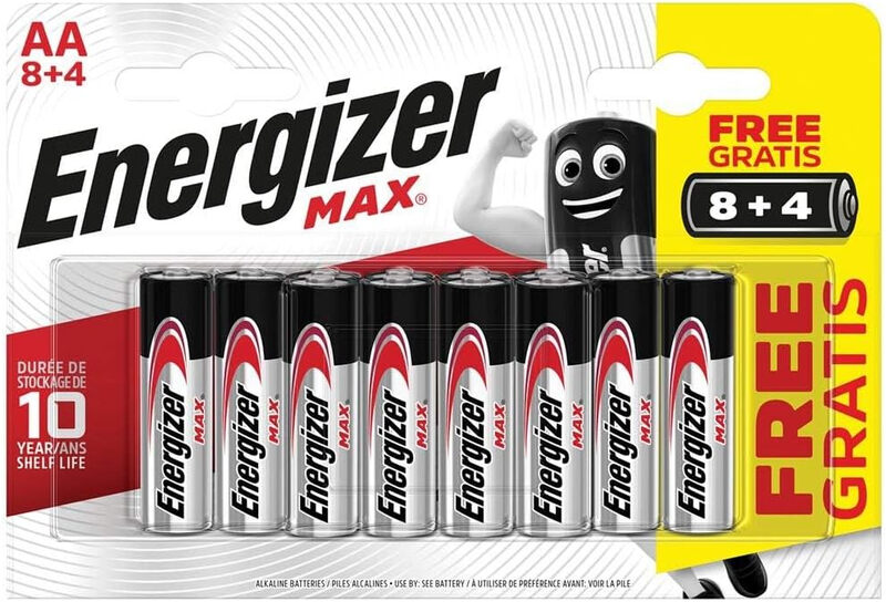 Energizer Max Long-Lasting Alkaline Power | 12 x AA Batteries