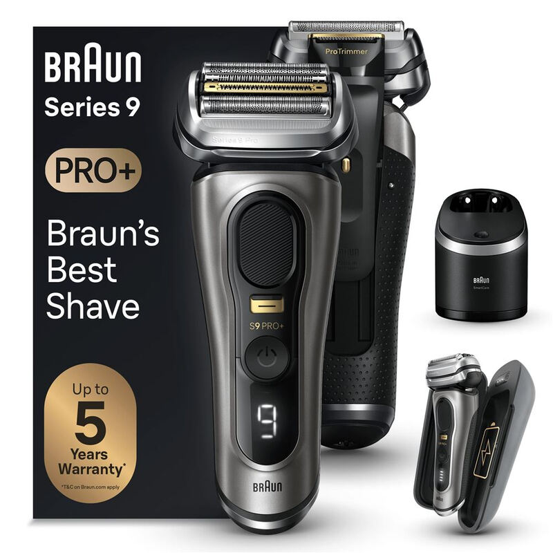 Braun Série 9 PRO+ 9575cc Rasoir électrique, station SmartCare, PowerCase, 60 minutes d’autonomie sans fil, Graphite