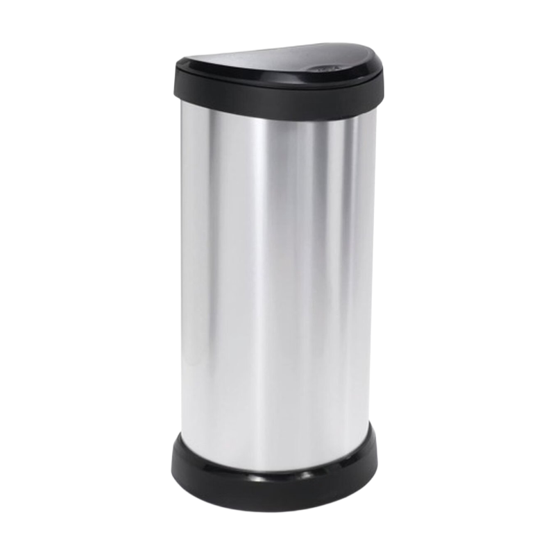 Curver Curver Decobin duwprullenbak - 40 liter - metallic - gerecycled kunststof - premium opbergoplossing, duurzaam kunststof, moderne huisorganisatie