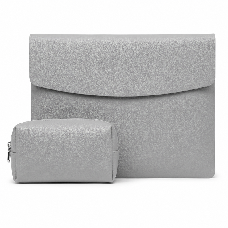 VoxorAI Laptop Bag, Gray, Suitable for 14-inch Laptops. Compatible with Apple, ASUS, Dell, Xiaomi, and other laptop brands. Includes a power adapter (universal model).