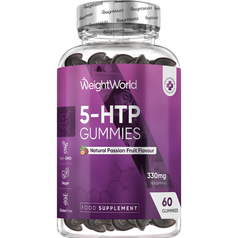 5-HTP en Gominolas - 60 gummies - Fórmula con Griffonia, L-Triptófano y Toronjil para Relax y Bienestar Mental