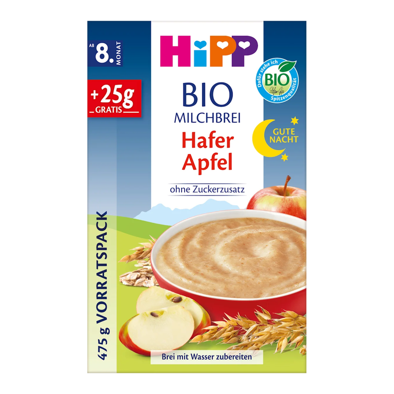 Hipp Bio Gute-Nacht-Brei Hafer Apfel ab 8. Monat Vorratspack+25 g 450 g