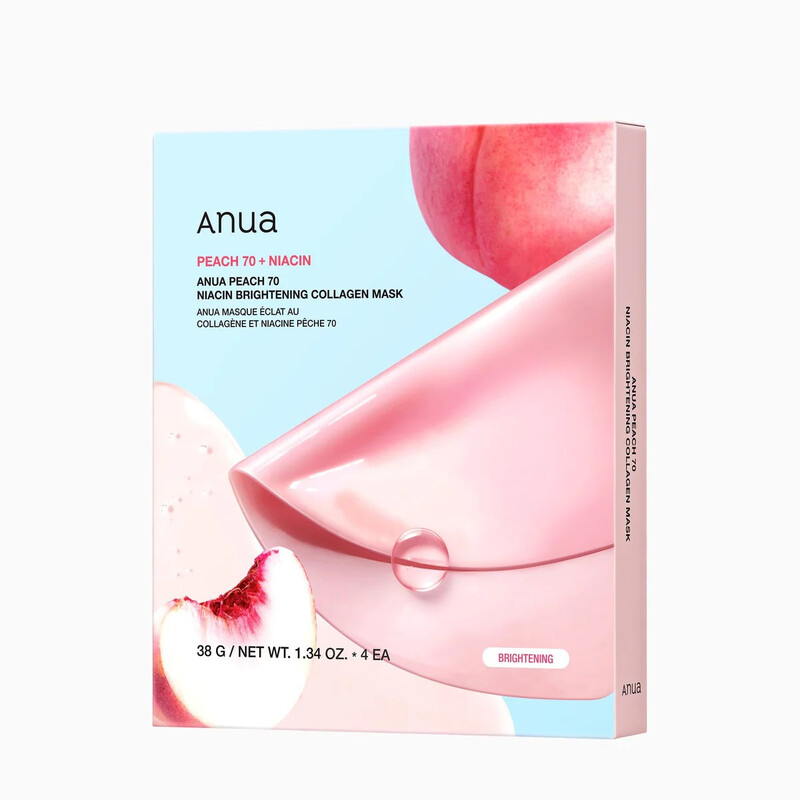 Anua - Peach 70 Niacin Brightening Collagen Mask - 4 stuks - Gezichtsmasker - Korean skincare