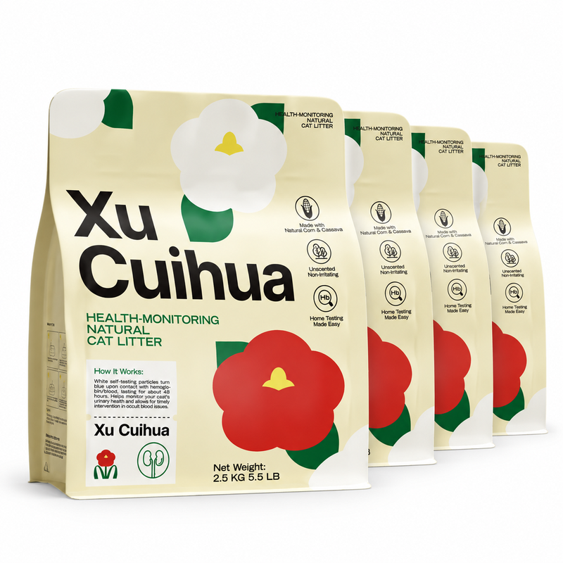 Xu Cuihua pflanzliche Katzenstreu (Bluttest) 2,5 kg * 4 Packungen