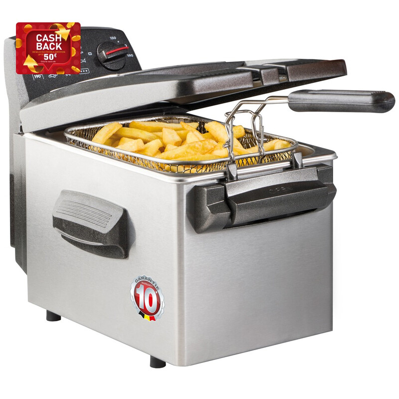 Fritel Friteuse - Turbo SF® 4345 - Friteuse met filterdeksel - Friteuse voor olie en vast vet - Friteuse voor 3-5 personen met kijkvenster - 3200 W - 4 L