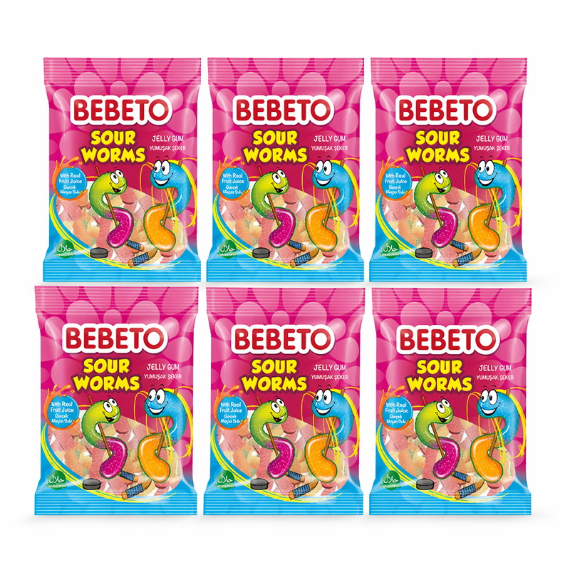 Bebeto J Zure Wormen 80 g Turks x 6