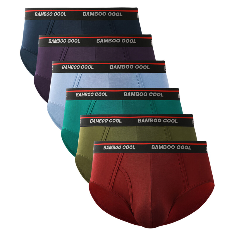 Mens Breathable Soft Underwear Open-fly Classic Briefs Tag-free L (6 Pack)