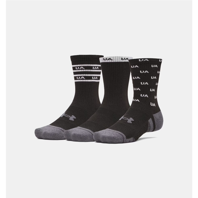 Performance Tech Unisex 3-Pack Crew Socks Black/White M