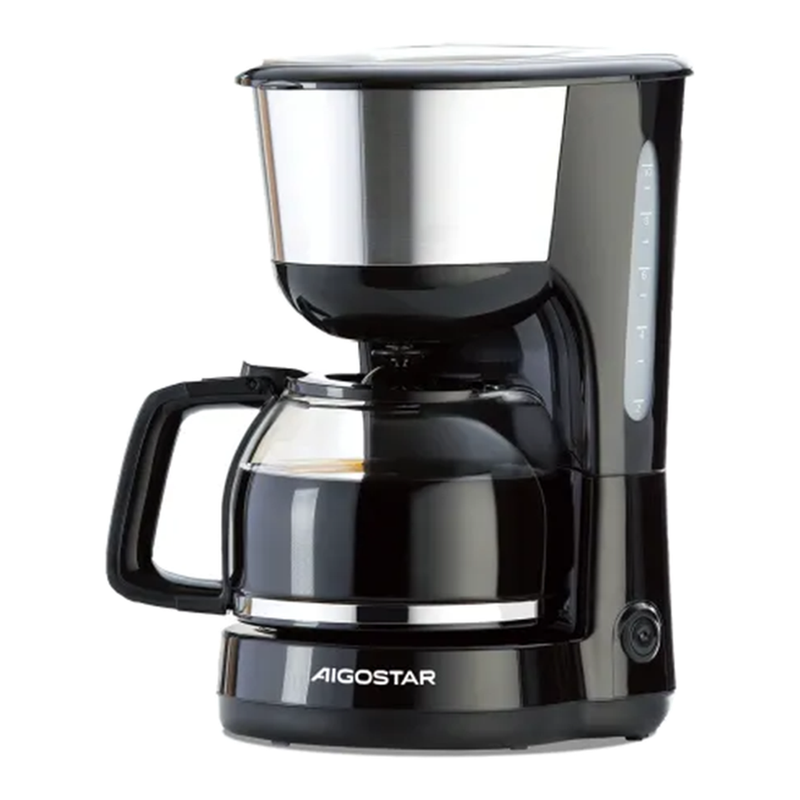 Aigostar koffie- en theemaker met warmhoudfunctie, éénknopsschakelaar, 1,25 L, zwart