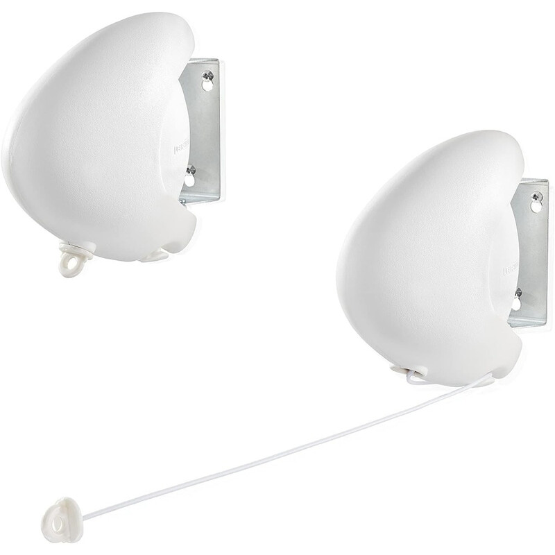 Leifheit Wandtrockner Rollfix Single 80 Longline, 8m Wäscheleine, ausziehbarer Wäscheständer, platzsparender Trockner, Wäschetrockner für die Wand, drinnen und draußen, Wäschreck mit Wandmontage