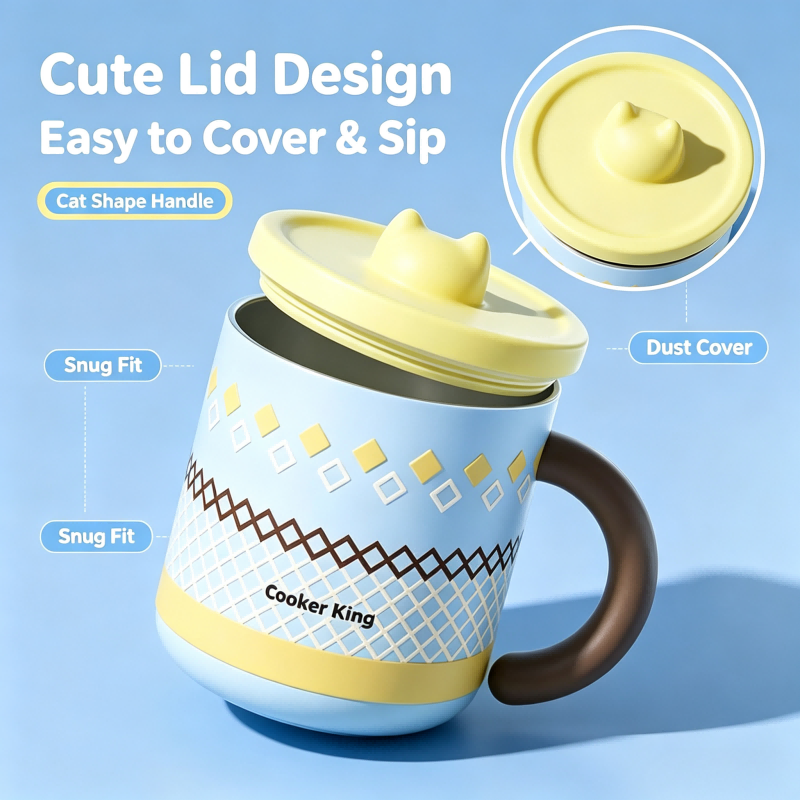 Meow Encounter Desk Tumbler 450ml – Yellow Diamond Plaid