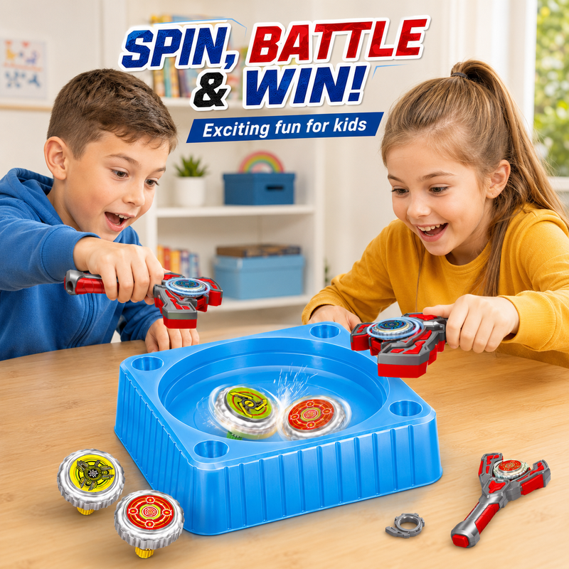 Kreisel-Arena-Set, 1er-Pack, Start- und Kampf-Action, Zwei-Spieler-Wettbewerb, für Kinder und Familienspiele