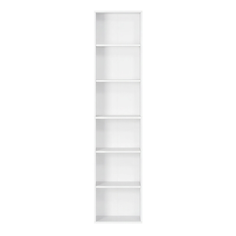 JOYFURNOS Bookshelf with 6 Shelves, Bookcase, for Home Office, Bedroom, Living Room, Study, White
