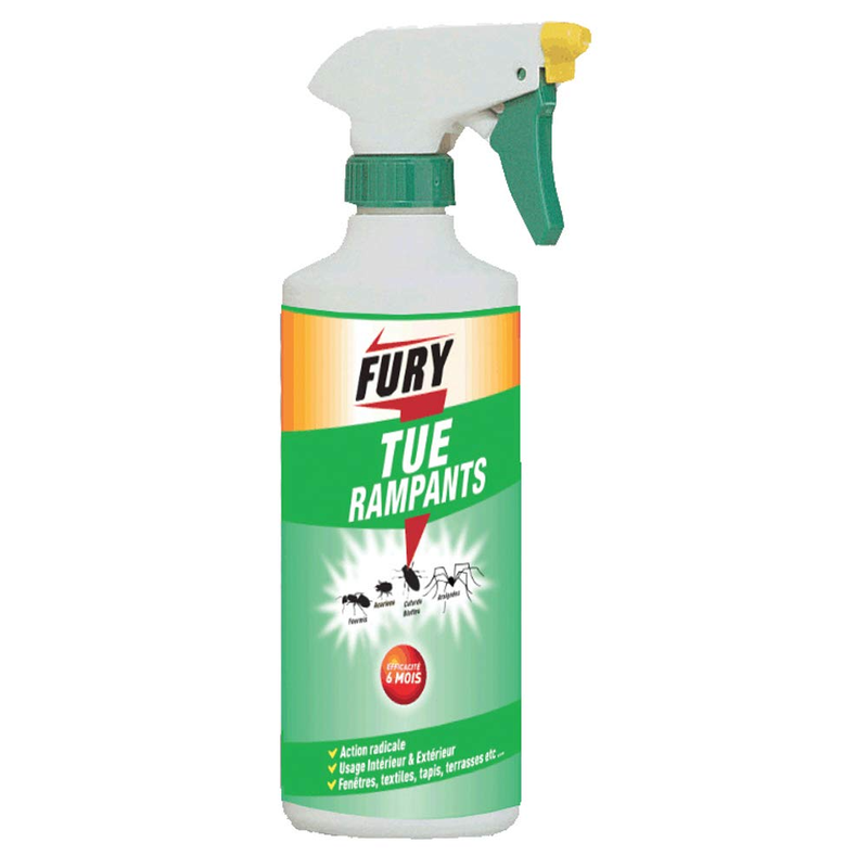 FURY Spray insecticide insectes rampants protection intérieur et extérieur 500 ml