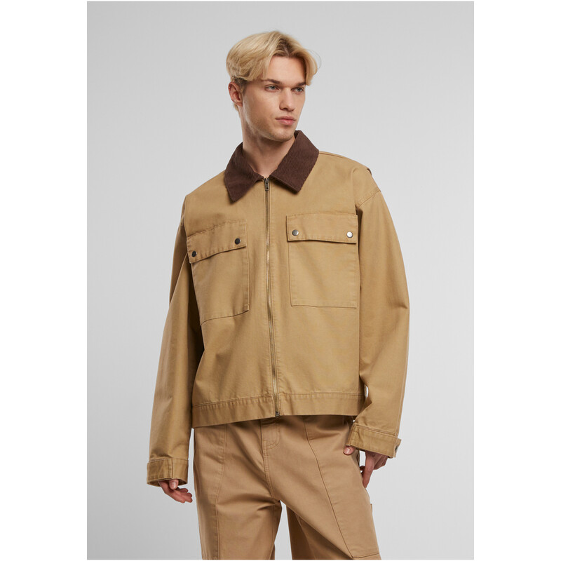 Urban Classics Herren Workwear Cotton-Jacke Unionbeige XL