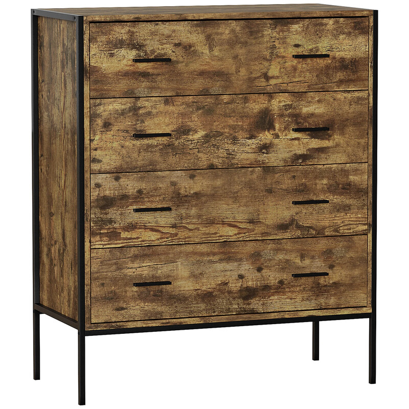 Drawer Chest Brooklyn 4 Drawer Rustic Brown