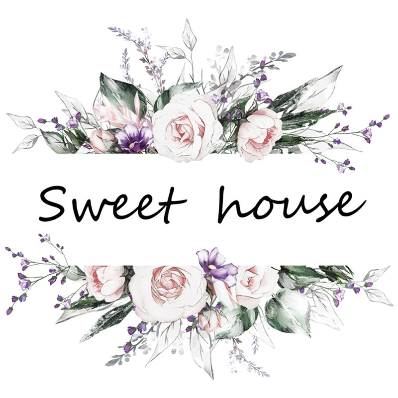 Beautiful flower door stickers, DIY door decorations,Purple flowers