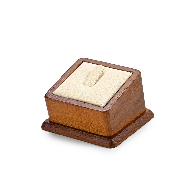 Oirlv massief houten ringhouder, vierkante displaystandaard voor één ring, etalagepresentatieaccessoire voor sieraden, sieradenhouder voor oorbellen en armbanden