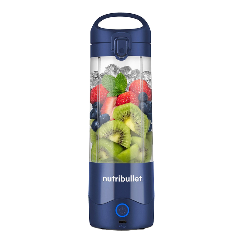 Nutribullet Portable 475 ml personal blender - Marineblauw - Oplaadbare batterij - USB-C-opladen - 20 minuten gebruiksduur - Voor smoothies onderweg