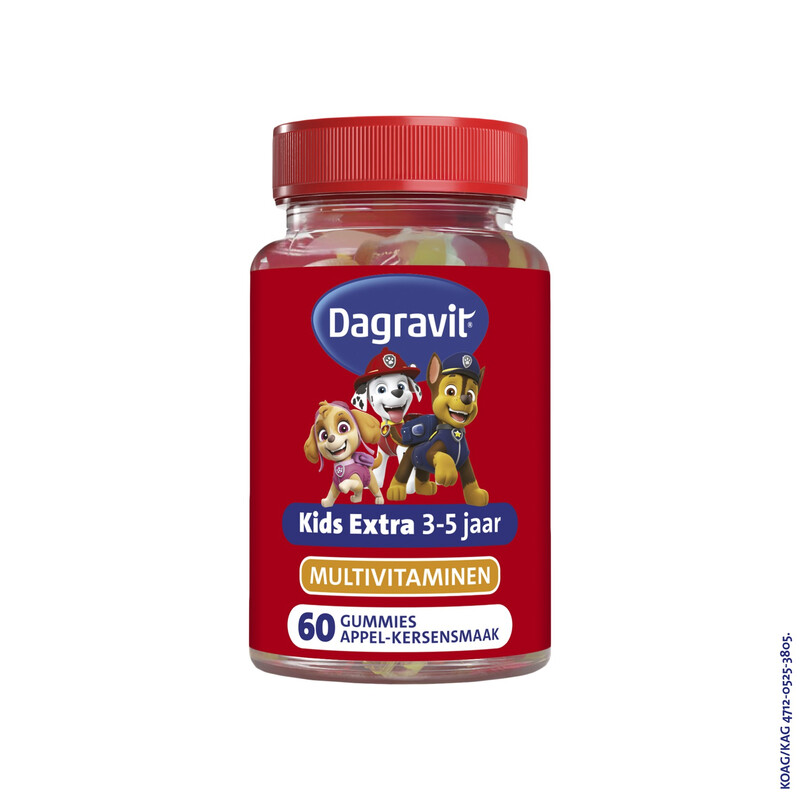 Dagravit Kids-Xtra Paw Patrol Multivitamines 3–5 ans – avec de la vitamine D pour la croissance – gommes, 60 unités